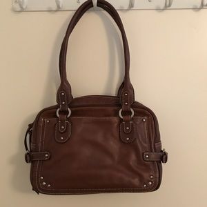 Vintage Tignanello 100% Genuine Leather Satchel Color Brown